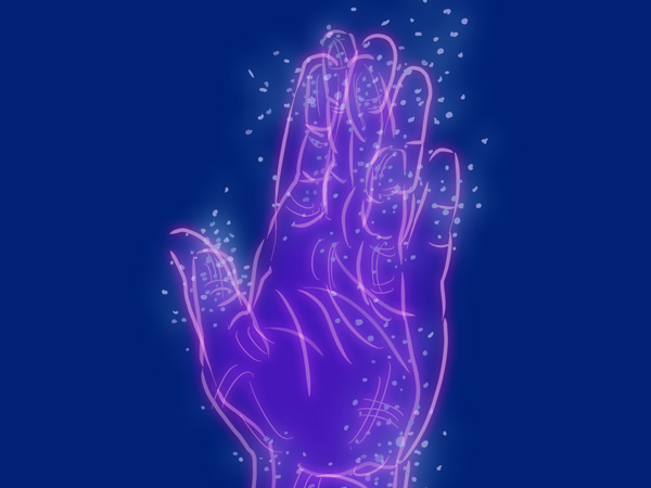 Sketch of an ethereal hand