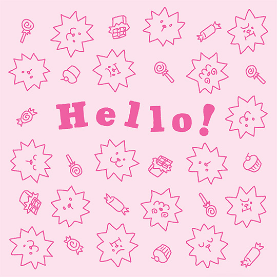 an endpaper pattern featuring Mizuki