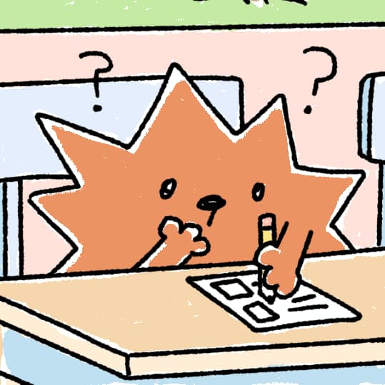 picture of mizuki taking a test