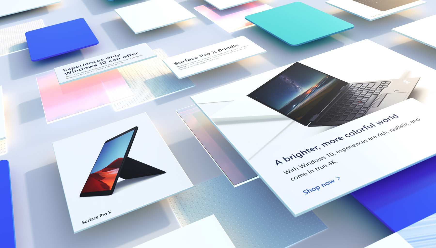 Web UI on floating glass panels