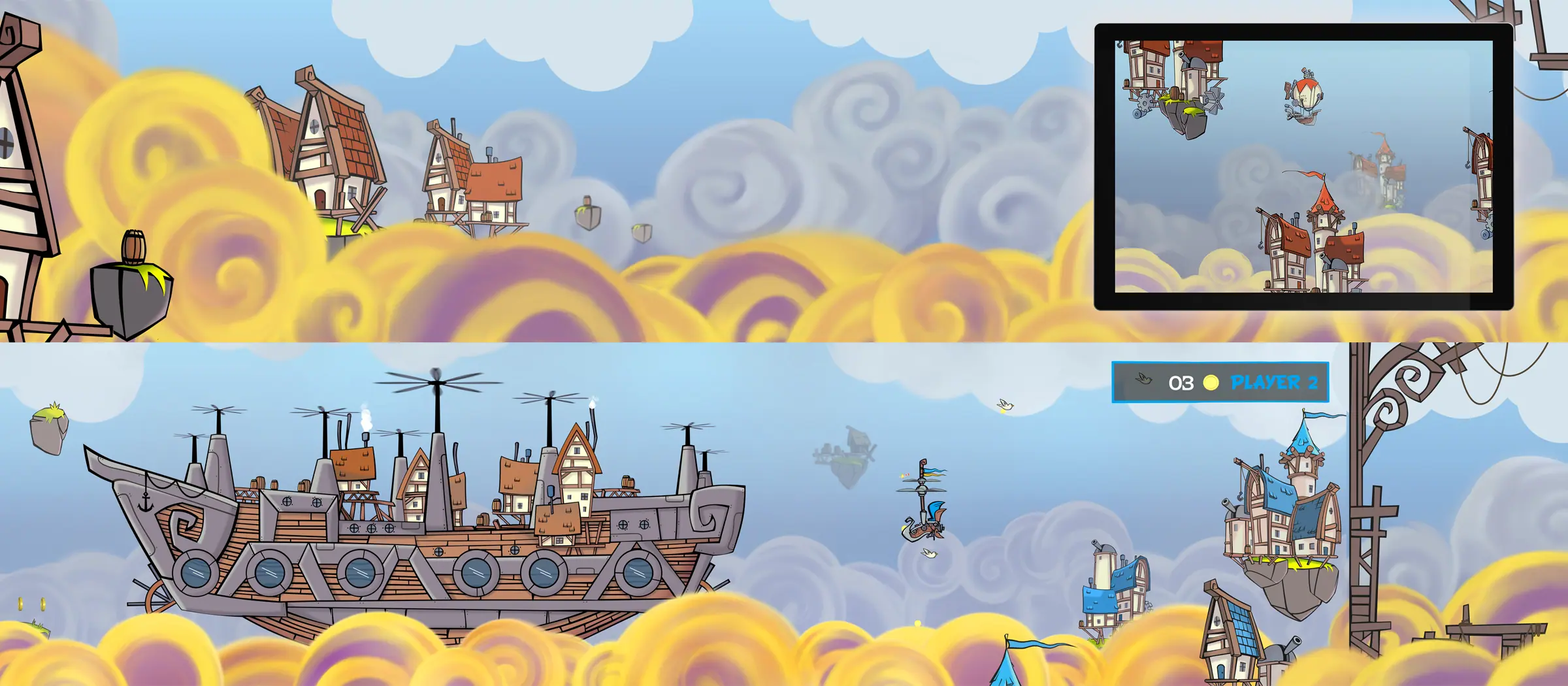 screenshots of a panoramic video game